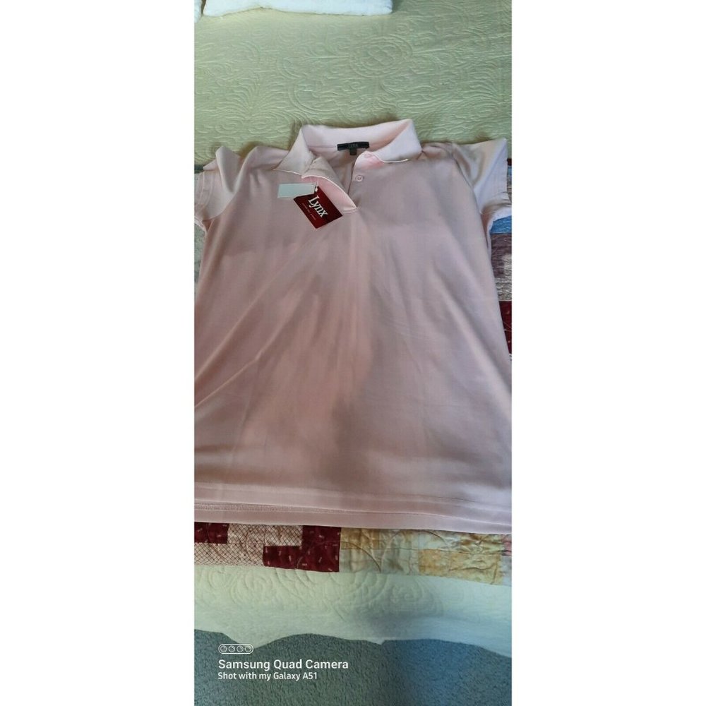 Lynx Golf Shirt Women's Pink Cotton XL.  Nwt